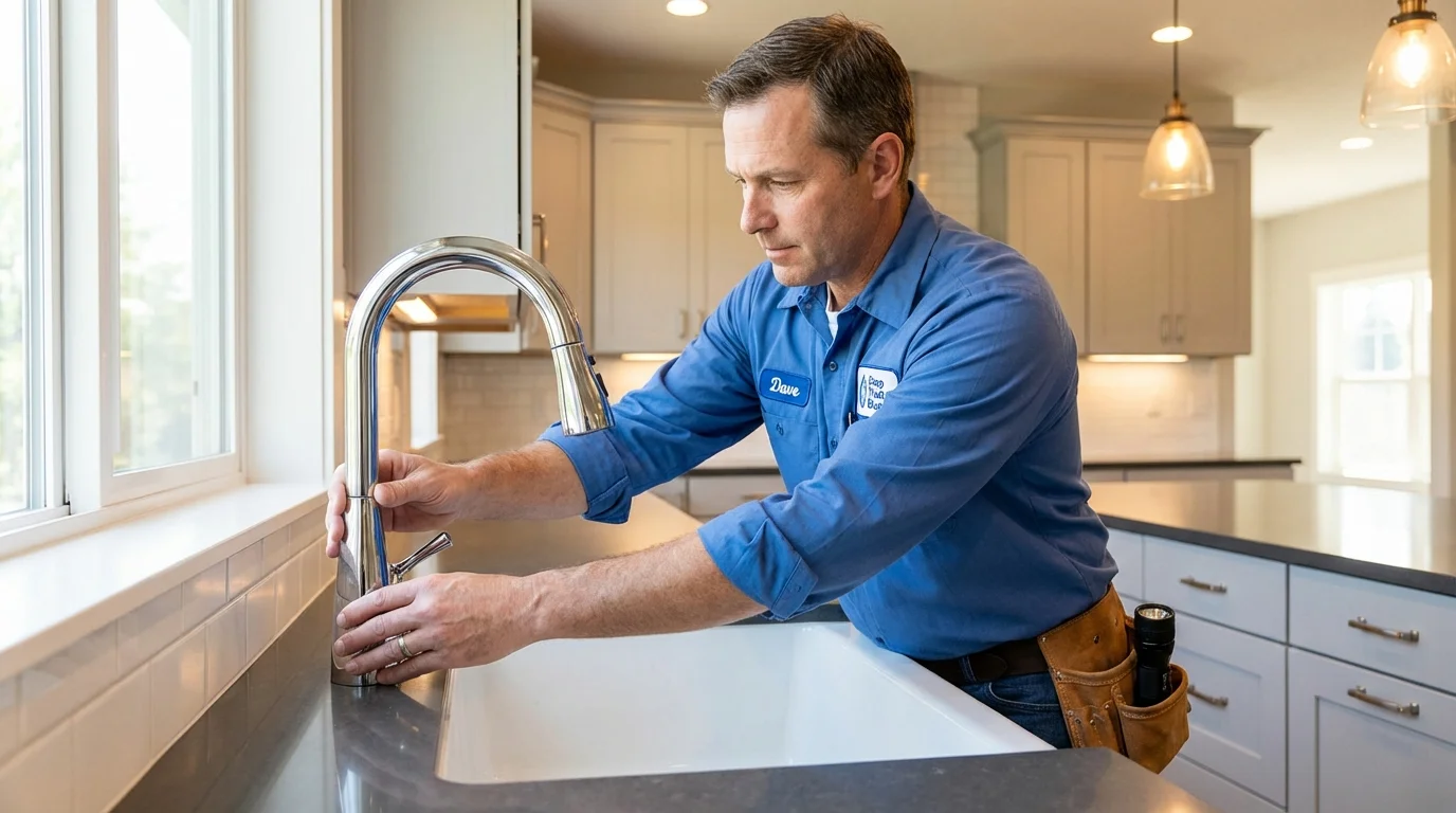 Kitchen faucet installation by Johns Plumbing LLC in Cobb Island